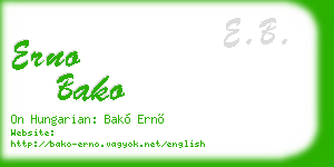 erno bako business card